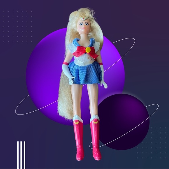 1995 NTK TOEI A Vintage 90s Pretty Soldier Sailor Moon 6” Brushable Hair Toy - Picture 10 of 10